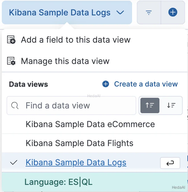 esql data view menu