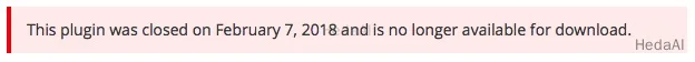 赤い背景：このプラグインは2018年2月7日にクローズされ、ダウンロードできなくなりました。