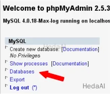 phpMyAdmin MySQLデータベース